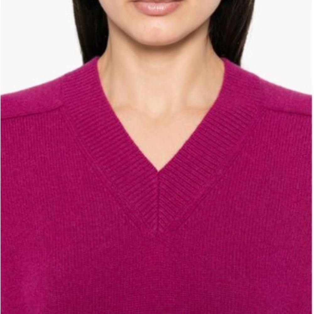 Theory Magenta V-Neck Sweater for Women
